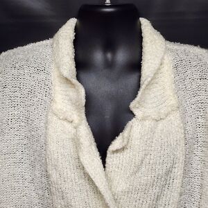 Ladies Double Breasted Cardigan Sweater Cream Gotham Sz 42 3XL Button